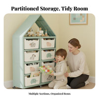 children's Book and Toy Organizer front-facing Display for young children, Educators