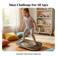 Non-Slip Surface Labyrinth Balance Board Textured Top Maze Balance Board Layered Wood Edge Fitness Equipment Rounded Rectangular for Indoor