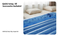 Reusable Cooling Water Mattress Waterproof Ice Cooling Bed Mat Leak Proof Summer Water Bed Pad Long-Lasting Coolness for Students, Hot Sleepers, Dorm Room, Bedroom