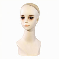 Mannequin Head with Shoulders PVC Jewelry Display Bust Light-Colored