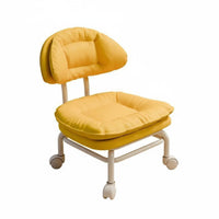 360° Rotating casters PuffyShaped Caster Seat backrest ergonomic aid Rolling Stool adaptable Mobile Seating Cute Design for Homemakers, Cleaners, Entryway, Playroom, Living Room, Floor Cleaning