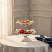 Pedestal Serving Bowl Vintage-Vintage-Look Dessert Stand Polished Tableware for Tea Service