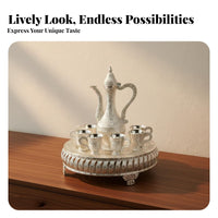 8 Pieces European Design Beverage Set Luxury Design Ornate Distilled Beverage Dispenser Set Countertop Decoration Intricate