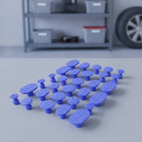 30 Pieces Textured Dent Repair Pads with Threaded Stem Oval Dent Pulling Pads Convex Straight for DIYers