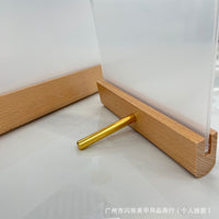 Walnut Wood and Acrylic Double-Layer Nail Art Display Board with Storage