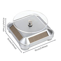 360-Degree Rotating Display Stand Countertop Solar Display Stand Compact Solar Turntable Motorized for Collectors