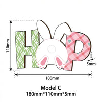 Wooden Easter Hanging Sign, Easter Decorations Door Sign Bunny Ornaments for Door Wall Home Kitchen Wreath
