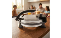 Electric Crepe Griddle Black Handle Round LED Indicators Electric Griddle