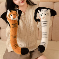 Soft Tiger Tail with Waist Strap Striped Wearable Tiger Costume Prop Authentic for Kids, Entertainers