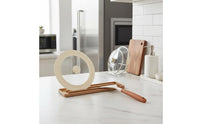 Pot Cover Organizer Stand Space-Saving Pot Lid Holder Non-Slip Lid and Spoon Rest for Stovetop