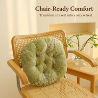Round Floor Cushion, Living Room Seat Pad, Linen Buttock Cushion, Thickened PP Filling, Elegant Lattice Home Decor