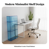 Self-Standing Standing 3-Tier Exposed Shelf Rack Modern Design 3-Tier Narrow Bookshelf Space-Saving Design Bookcase Easy Assembly for Office Workers, Apartment Dwellers, Homeowners, Living Room, Study, Small Areas, Bedroom