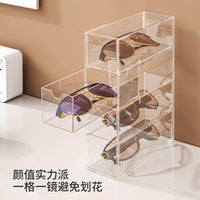 Transparent Dustproof Multi-Grid Acrylic Sunglasses Storage Display Box