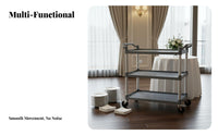 Multi-Functional 3-Tier Bussing Cart High Load Capacity Restaurant Dish Collecting Trolley Sturdy and Sturdy Plastic Rolling Cart with Bins Lockable Wheels for Hotel Employees, Warehouse Workers, Mechanics, Cafeteria, Dining Hall, Garage, Workshop