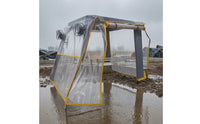 Fitted Transparent Cab Enclosure Cover Multi-Panel Yellow Edged Cab Cover