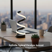 Spiral Desk Lamp USB Powered Modern Spiral Lamp Continuous Dimming Modern Home Twist Desk Light for Students, Gaming Aficionados, Bedroom, Nightstand