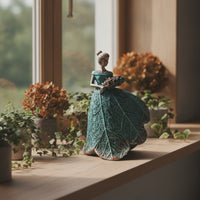 Flower Fairy Girl Figurine with Bouquet Textured Flower Fairy Girl Figurine Elegant Ornament for Tabletop, Shelf, Garden