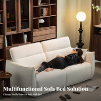 Foldable Design Single Folding Sleeper Bed Creamy Aesthetic transformable Furniture Space-Saving 2-in-1 Functionality for Small Apartment Dwellers, Guests, Students, Living Room, Bedroom, Home creamice