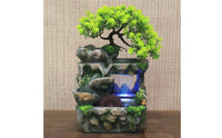 Rock Water Feature with Tree Nature-Themed Tabletop Water Feature Compact for Reception Desk