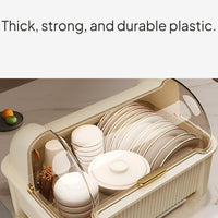 Dish Rack with Lid, Multifunctional Kitchen Organizer