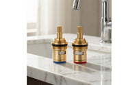 2 Pieces Replacement Brass Faucet Ceramic Good Sealing Faucet Ceramic Stem Solid Plumbing Part High-Quality for DIYers, Plumbers, Kitchen