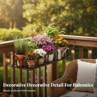 Over-the-Railing blossom Pot Rack Anti-Rust Hanging Planter Basket multipurpose