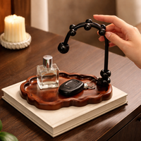 Vintage Key Rack, Freestanding Key Rack with Shelf, for Hallway & Entrance Area, Dark Material