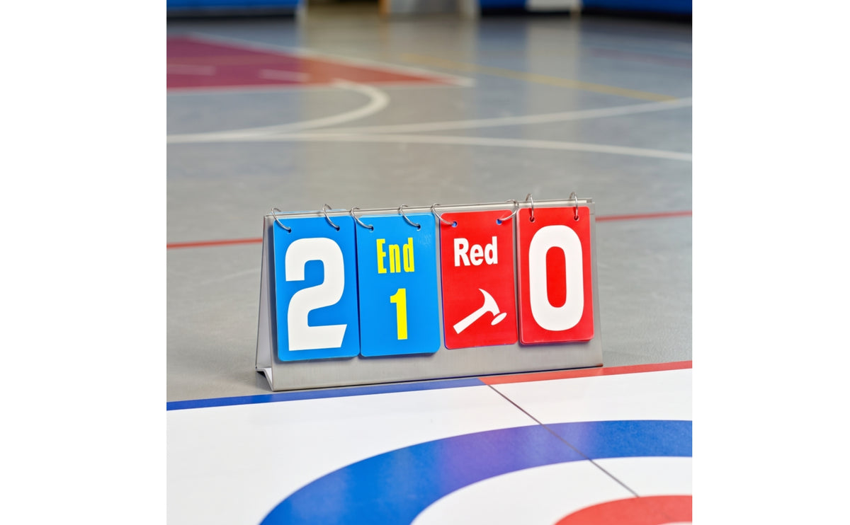 Easy-to-Read Curling Score Board Stable Tabletop Scoreboard Long-Lasting Scoreboard with Flip Cards Tear-Resistant-Resistant for Schools