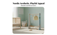 Multi-Functional Storage Toddler Dress-up Station Childaccessible Height A-Frame Clothes Rack Floor-Standing children's Furniture Stable framework for children, Toddlers, Parents, Bedroom, Playroom, Nursery, Entryway