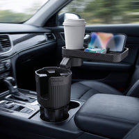 Multi-Functional Car Cup Holder with Tray Stable Car Cup Holder Tray Elevated Organizer Compact for Commuters