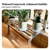 Space-Saving Balcony Ledge Extender Shelf Slatted Design Windowsill Flower Rack Fully Welded Plant Stand No Assembly Required for Apartment Dwellers, Gardeners, Homeowners, Patio, Garden, Sunroom, Indoor