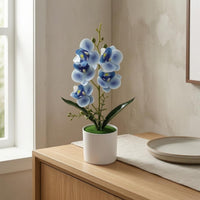 Artificial Flower Realistic Faux Flower Plant Fake Phalaenopsis Easy to Clean Flower Arrangement Real Touch