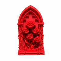 Plaque with Floral Relief Dark Fantasy Gothic Plaque for Goths, Dollhouse Hobbyists, Shelf Decor