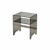 Minimalist Design Transparent C-Shaped Table Waterfall rim Clear C-Table Space-Saving Nightstand single-Piece Construction for Apartment Dwellers, Homeowners, Sofa Side, Living Room, Bedroom, Small Spaces
