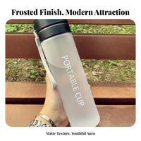 Large Capacity Frosted Plastic Water Bottle Leak-Proof Frosted Plastic Bottle Lightweight for Students, Commuters, School, Travel, Outdoor