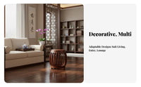 Round Drum Stool Traditional Chinese Design Household Furniture Sturdy Wood Construction Polished Finish for Grown-up S
