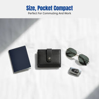 PU Leather Card Holder, Litchi Grain, Unisex Coin Purse, Small Snap Wallet