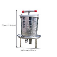 Multi-Purpose Stainless Steel Honey Press Rust-Proof Manual Honey Press Easy to Clean for Beekeepers, Home Winemakers, Apiary, Farm
