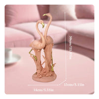 Flamingo Figurine Resin Flamingo Statue Romantic for Shelf, Living Room, Couples