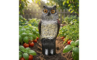 Textured Owl Garden Ornament Carved Texture Resin Owl Sculpture Realistic Animal Figurine Freestanding