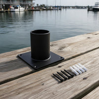 Outdoor Post-Mounted Fixture Base Adapter Rust-Resistant Pier Mounting Base with Mounting Hardware Bolt-down