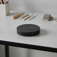 Decorating Turntable Low-Profile Pottery Wheel with Grooves Smooth-Turning Clay Sculpting Stand for Dessert Artists, Art Class, Kitchen Countertop