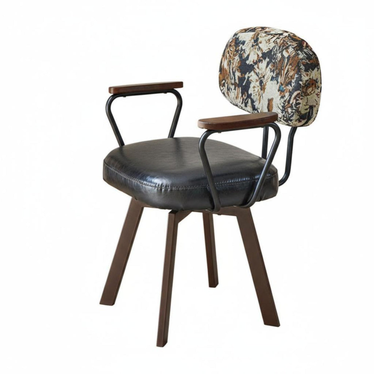 Retro Design Upholstered Vanity Chair Curved rearrest Upholstered Shell Chair with casters Mobile Casters rotating Armchair Plush Comfort for Students, Office Workers, Teens, dressing area, Bedroom, Dormitory