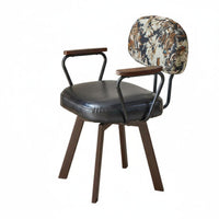 Retro Design Upholstered Vanity Chair Curved rearrest Upholstered Shell Chair with casters Mobile Casters rotating Armchair Plush Comfort for Students, Office Workers, Teens, dressing area, Bedroom, Dormitory
