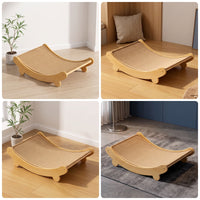 Cat Scratcher Bed Curved Cat Scratching Board Woven for Cats, Kittens, Indoor, Living Room, Bedroom