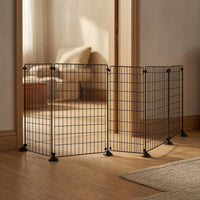 Black Iron Indoor Pet Barrier Panel Vertical Support Posts Freestanding Dog Barrier for Indoors