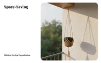 Bohemian Hanging Planter Includes Hooks Decorative Hanging Pot Holder Hanger Handmade Hanging Planter Basket for Balcony, Wall Decor, Window