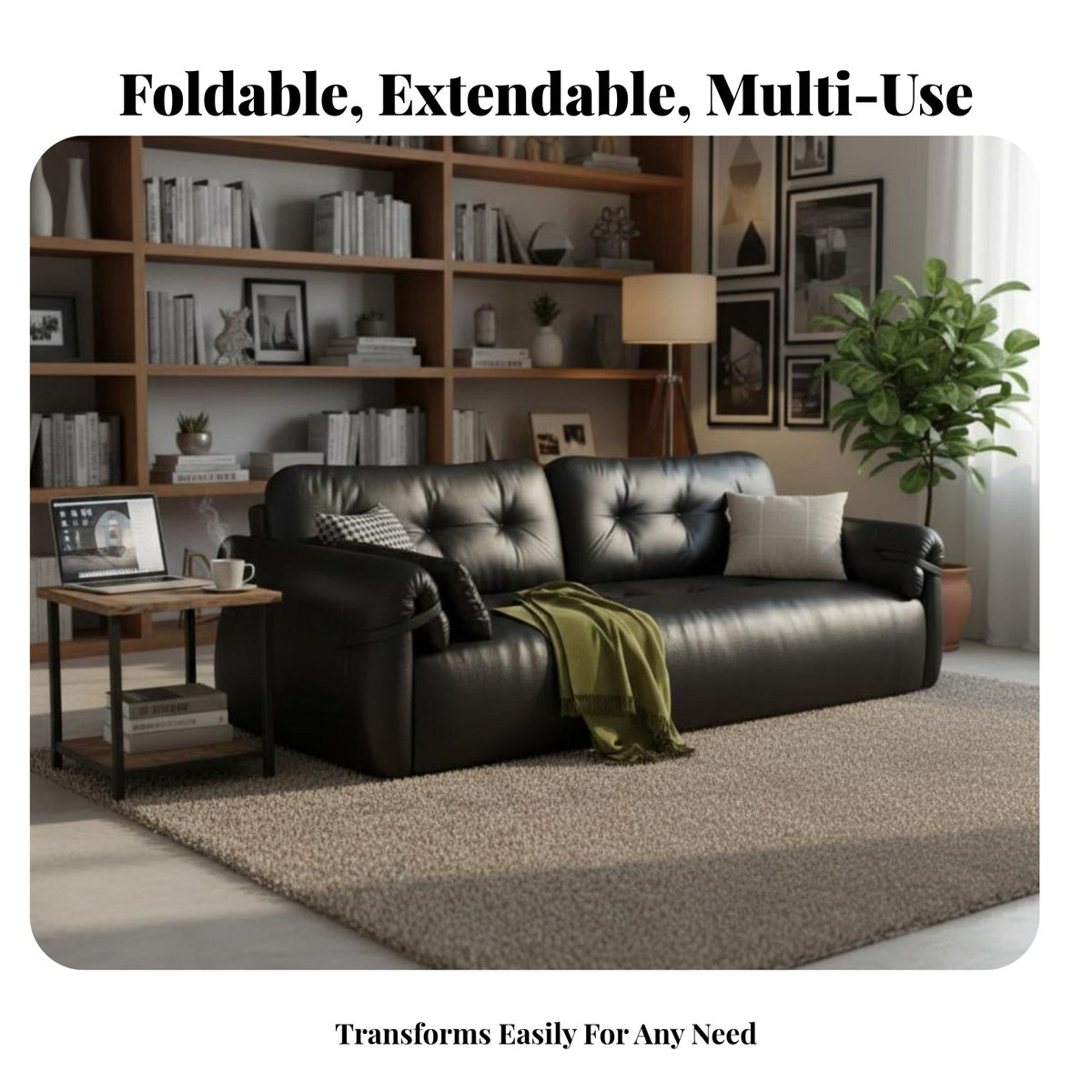 Folding Armchair Bed Foldable Design transformable Sofa twofoldUse Space-Saving Furniture for Guests, College Students, Living Room, Bedroom, Home Office