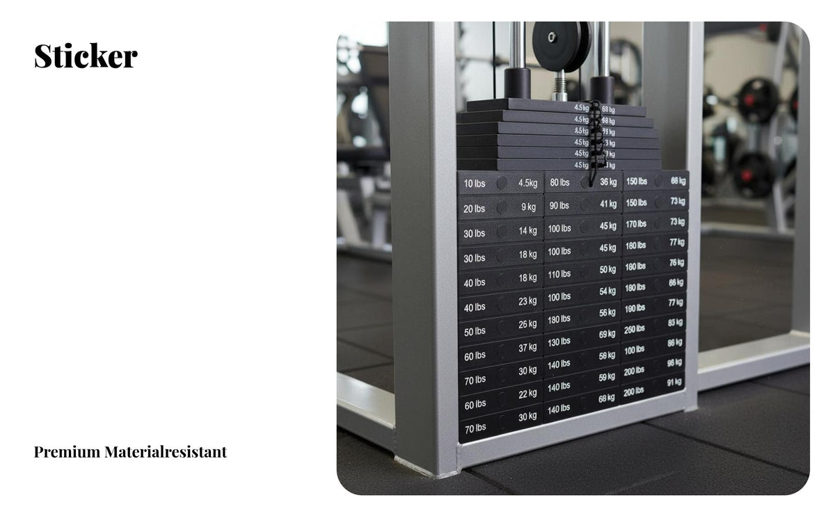 Weight Stack Sticker Weight Stack Label Strong Adhesion Gym Equipment Number Sticker for Commercial Gyms, Physical Recovery Facilities