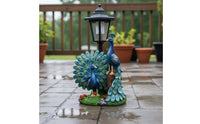 Resin Peacock Statue Lamp Weather Resistant Peacock Solar Light Waterproof Outdoor Decoration for Patio, Pathway